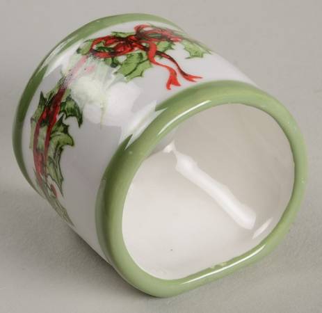Holiday Celebrations (Green Trim) Napkin Ring