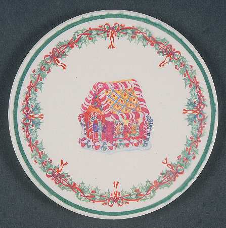 Holiday Celebrations (Green Trim) Cork Back Round Coaster