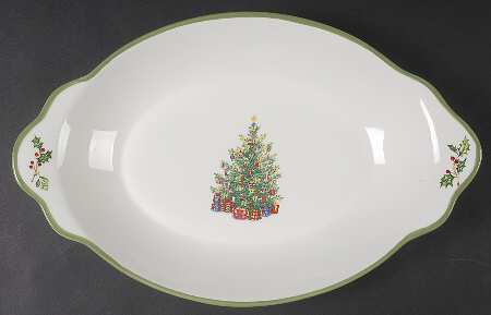 Holiday Celebrations (Green Trim) Bread Tray