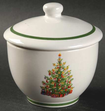 Holiday Celebrations (Green Trim) Sugar Bowl & Lid