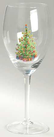 Holiday Celebrations (Green Trim) 12 Oz Glassware Goblet