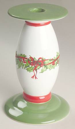 Holiday Celebrations (Green Trim) 6" Candlestick