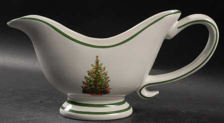 Holiday Celebrations (Green Trim) Gravy Boat