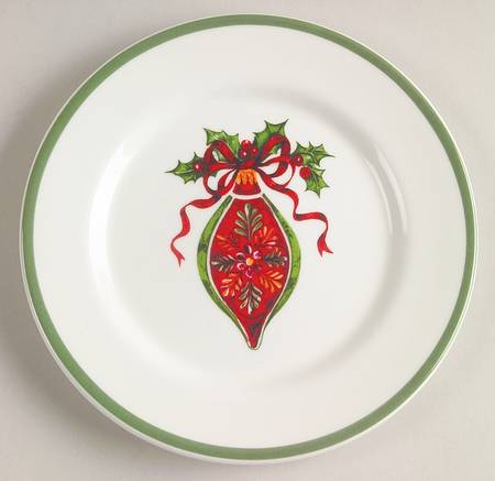 Holiday Celebrations (Green Trim) Canape Plate