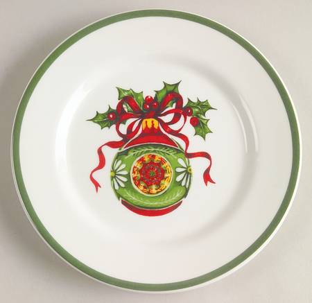 Holiday Celebrations (Green Trim) Canape Plate