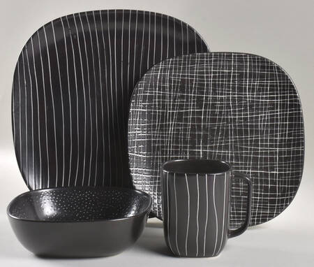 Graffiti Charcoal 4 Piece Place Setting