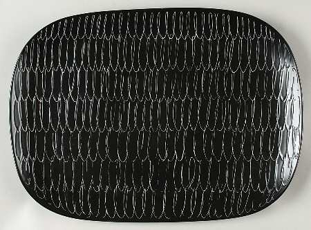 Graffiti Charcoal 14" Oval Serving Platter