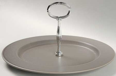 Earth Round Serving Plate with Center Handle (Dp) Hc