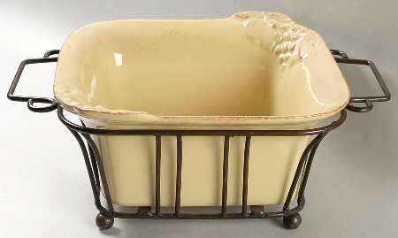 Madeira Harvest (Dijon Gold) 9" Square Baker & Metal Stand