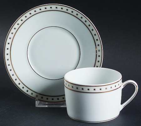 Babylone Ivory Flat Cup & Saucer Set