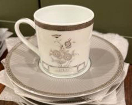 Fleur D'Argent Flat Demitasse Cup & Saucer Set