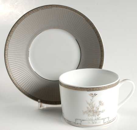 Fleur D'Argent Flat Cup & Saucer Set by Christofle