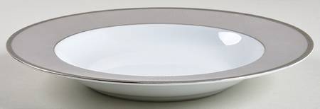 Metropolis Grey (Metallic) Rim Soup Bowl