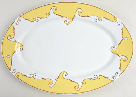 Follement (Gold Trim) 16" Oval Serving Platter