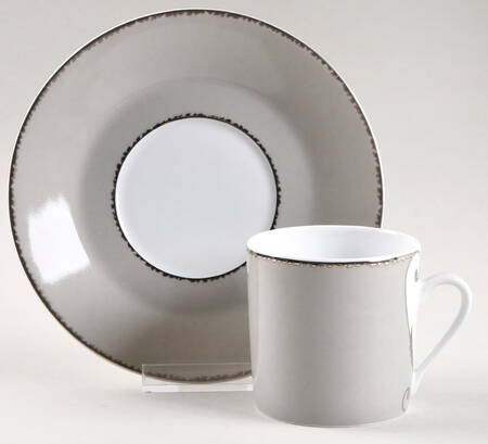 Follement (Gold Trim) Flat Demitasse Cup & Saucer Set