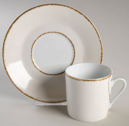 Follement (Gold Trim) Flat Demitasse Cup & Saucer Set
