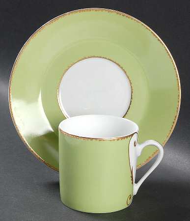 Follement (Gold Trim) Flat Demitasse Cup & Saucer Set