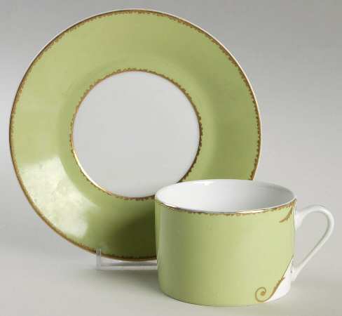 Follement (Gold Trim) Flat Cup & Saucer Set