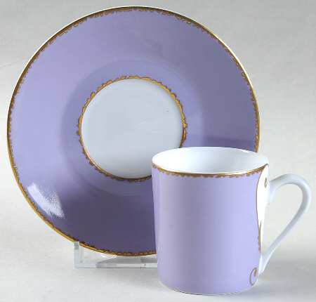 Follement (Gold Trim) Flat Demitasse Cup & Saucer Set