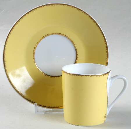 Follement (Gold Trim) Flat Demitasse Cup & Saucer Set