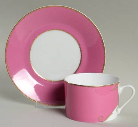 Follement (Gold Trim) Flat Cup & Saucer Set