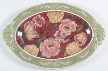 Floral Tapestry 20" Oval Serving Platter