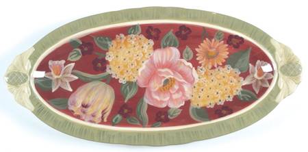 Floral Tapestry 20" Fish Platter