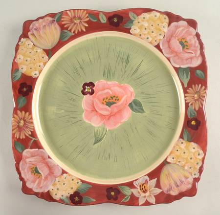 Floral Tapestry 13" Square Serving Platter