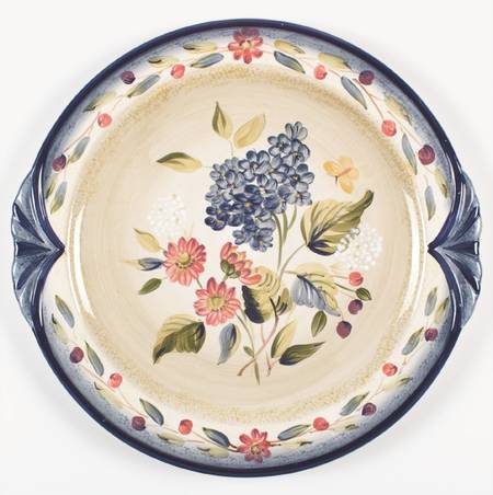 Flora Handled Chop Plate (Round Platter)