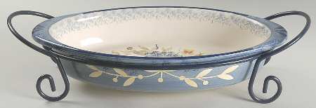 Flora Oval Baker with Metal Stand