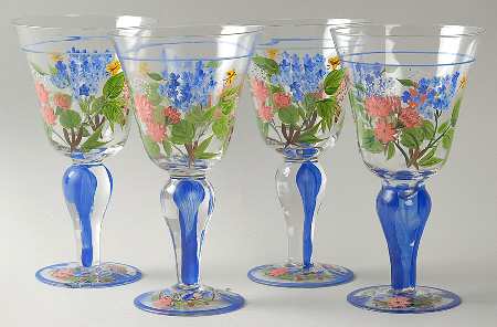 Flora 12 Oz Glassware Goblet - Set of 4