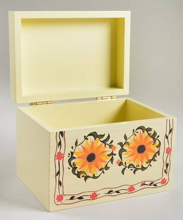 Sunflower (Scalloped Edge) Wood Recipe Box & Lid