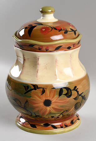 Sunflower (Scalloped Edge) Large Canister & Lid