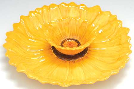 Sunflower (Scalloped Edge) (2 Piece) Chip & Dip Set