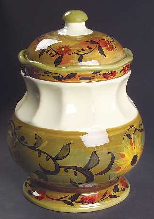 Sunflower (Scalloped Edge) Biscuit Barrel & Lid