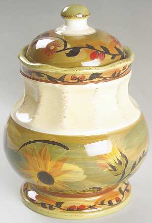 Sunflower (Scalloped Edge) Small Canister & Lid