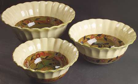 Sunflower (Scalloped Edge) (3 Piece) Mixing Bowl Set