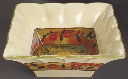 Sunflower (Scalloped Edge) 10" Square Vegetable Bowl