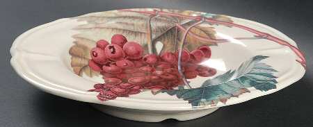 Vintage Grapes Rim Soup Bowl