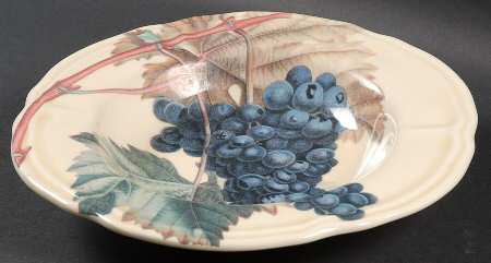 Vintage Grapes Rim Soup Bowl