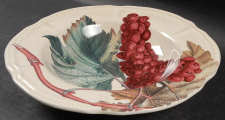 Vintage Grapes Rim Soup Bowl