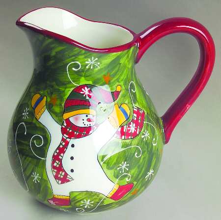 Tumbling Snowman (Red or Green Handles) 128 Oz Pitcher