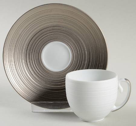 Aile Platine (Platinum) Mocha Cup & Saucer Set