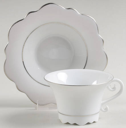 Samoa Snow (Neige) Flat Demitasse Cup & Saucer Set