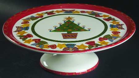 It's Christmas 12" Diameter Pedestal Cake Stand