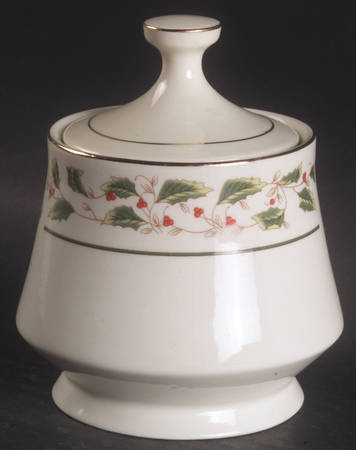 Holly Traditions Sugar Bowl & Lid