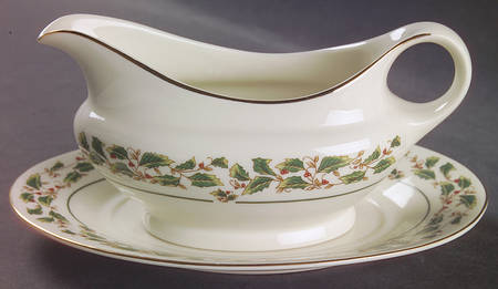 Holly Traditions Gravy Boat & Underplate