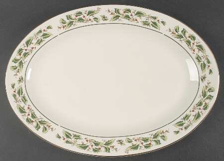 Holly Traditions 16" Oval Serving Platter