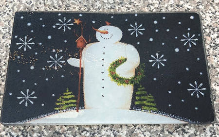 Twilight Snowman (White Stars) Glassware Canape Plate