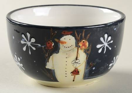 Twilight Snowman (White Stars) Condiment Bowl